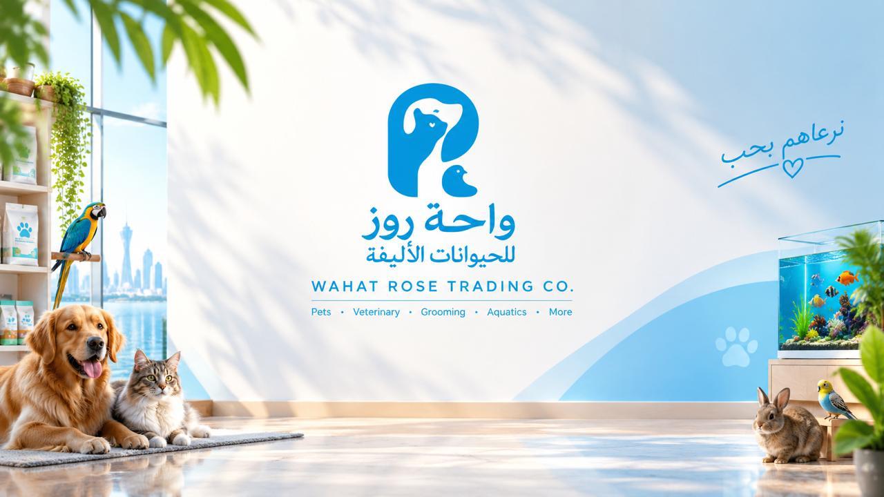 عيادة ومتجر واحة روز للحيوانات الأليفة — كلب وقطة وببغاء وأرنب وحوض أسماك